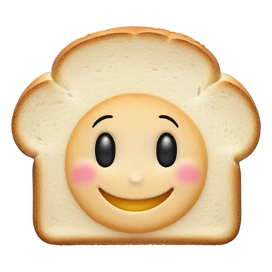 Slice of white bread with a smiley face, Bimbo bread sticker