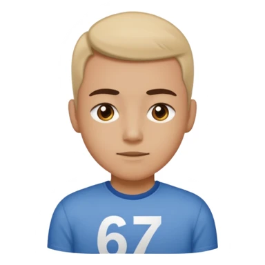 Person saying 67 sticker