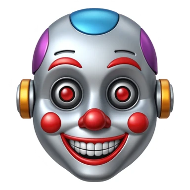 A robot clown sticker