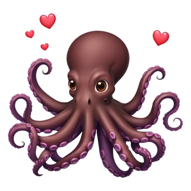 Octopus with hearts  sticker