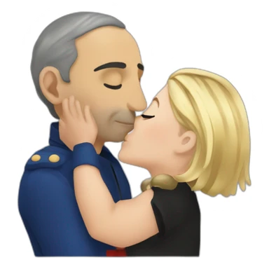 Marine lepen kissing eric zemmour sticker
