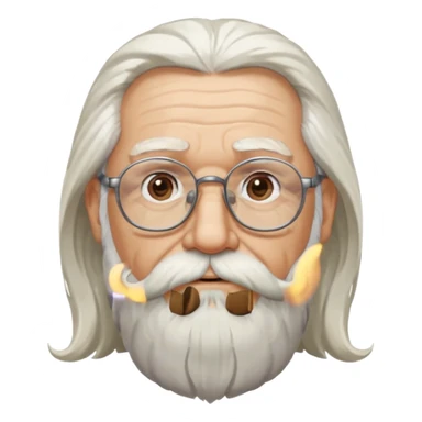 old man with long hair and beard wearing glasses  sticker
