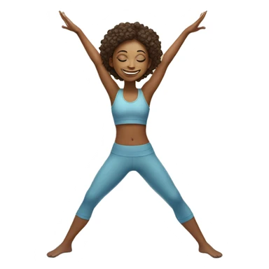 smiling girl in yoga outfit Virabhadrasana sticker