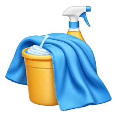 cleaning product and rag sticker