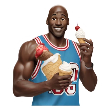 Micheal Jordan eating ice cream  sticker