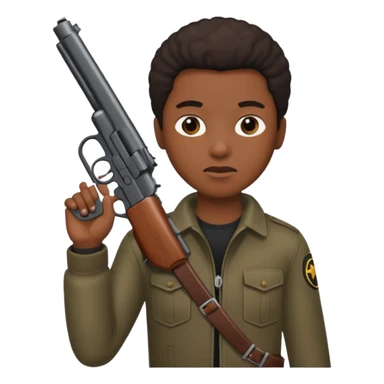 Black person with gun sticker