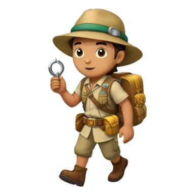 an adventure game, inspired by Uncharted-2. The design features a rugged explorer navigating through ancient ruins, with treasure and obstacles in the background. A dynamic environment with jungle, cliffs, and puzzles highlights the thrill of discovery and action. Transparent background. sticker