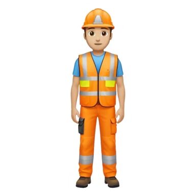 man in orange hi vis vest standing full body sticker