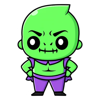 cartoon villain character with silly expression sticker