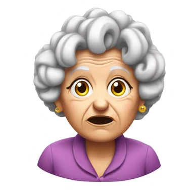 Confused old lady with curlers sticker