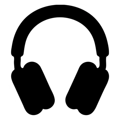 apple headphones solid black icon sticker