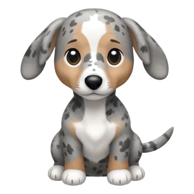 Chibi style Plush gray dappled dachshund  sticker