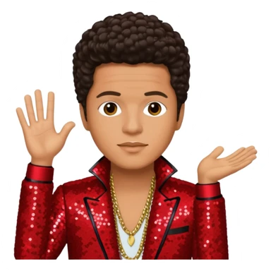Bruno Mars with Light Tan Skin, Dark Brown Hair, Red Sequin Outfit sticker