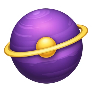 Purple planet with yellow rings. sticker