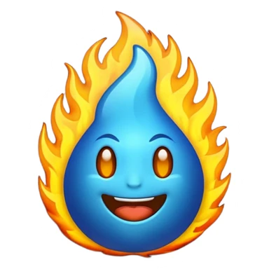 Emoji de fuego azul sticker