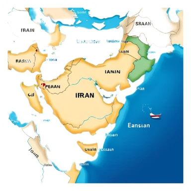 Map of the Persian Gulf of Iran sticker