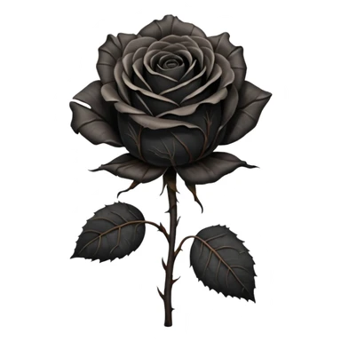 Black wilted rose sticker