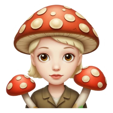 Person with mushrooms sticker