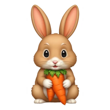 bunny eating a carrot sticker