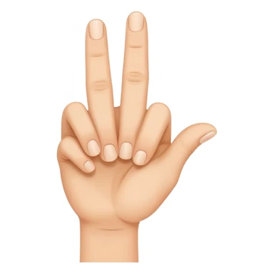 Hand holding up index, middle, and thumb fingers  sticker