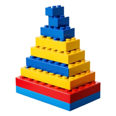 lego blocks stacked like stairs, vivid colors, cute and simple style sticker