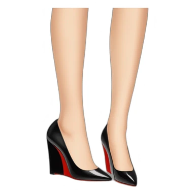 WEDGE heel LOUBOUTIN black leather PATENT sticker