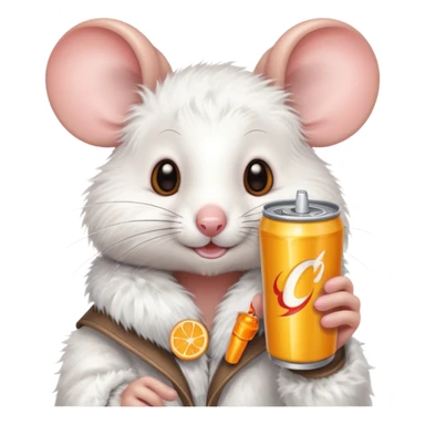 pretty mouse drinking energy drink  sticker