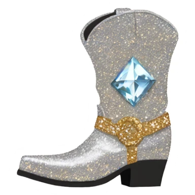 Diamond bedazzled glitter cowboy boots sticker