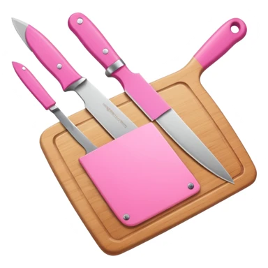 a cutting board with pink knife in pocket sticker