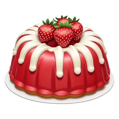 Bundt strawberry & cream cake and white frosting  sticker