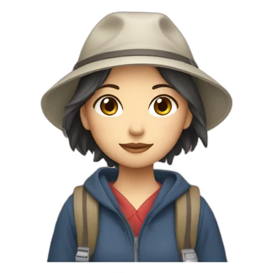 girl traveling in japan sticker