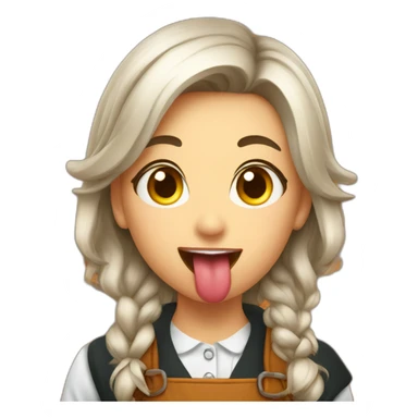 Octoberfest girl tongue out sticker