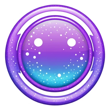 Glitter purple and cian inner circle sticker