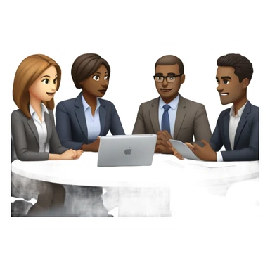 group discussion in a modern office sticker
