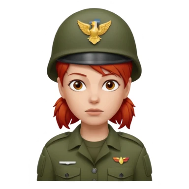 Female Soldier red hair no wearing cap sticker