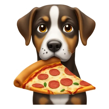 Hund mit Schal Der eine Pizza ist sticker