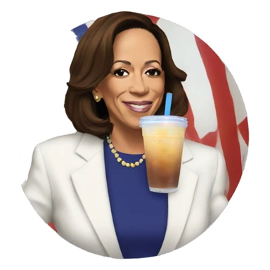 Kamala Harris drinking boba sticker