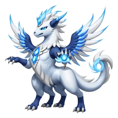Absol-Reshiram-Solgaleo-Fusion (full body) blue flames sticker