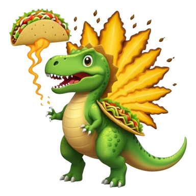 Dinosaur farting out a explosion with a taco  sticker