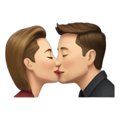 kissing elon musk sticker