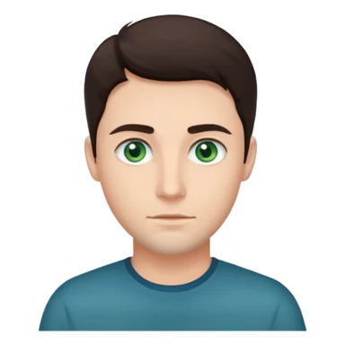 A man with blueish green eyes, dark brown hair  sticker