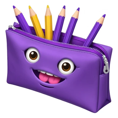 Pencil pouch with zipper mouth sticker