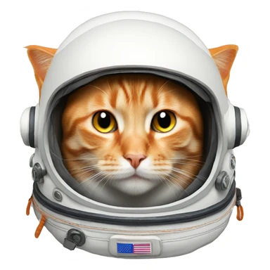 Orange cat in NASA astronaut helmet  sticker