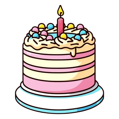 cake with frosting and sprinkles sticker