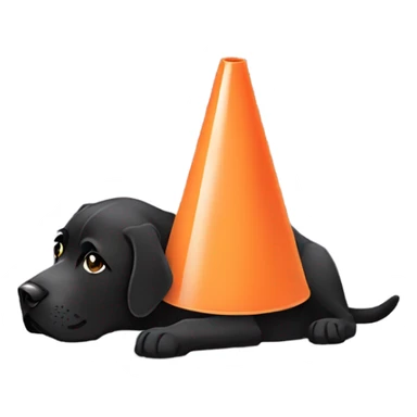 black lab dog wearing a cone  sticker