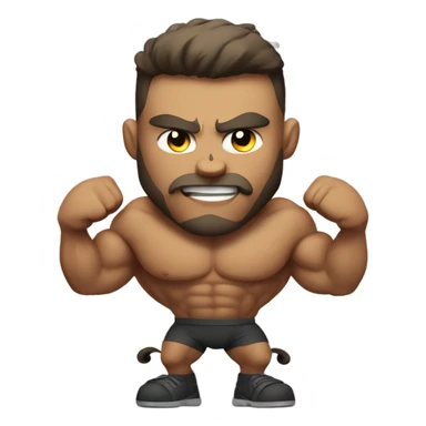 Man cat with huge muscles being a buff man sticker