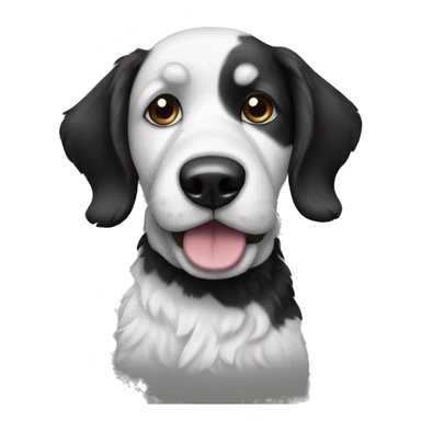 Black and white dog doodle sticker