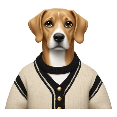 Dog wearing a Chanel sweater  sticker