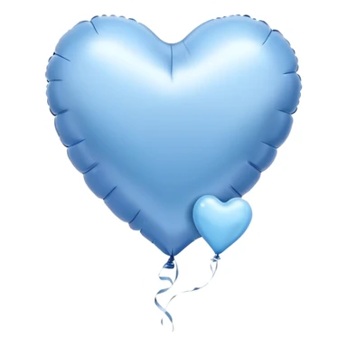 dark blue love letter in pastel blue and perl metallic heart-shaped balloons sticker