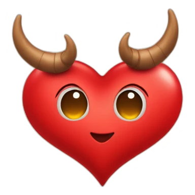 Red heart frame with horns sticker